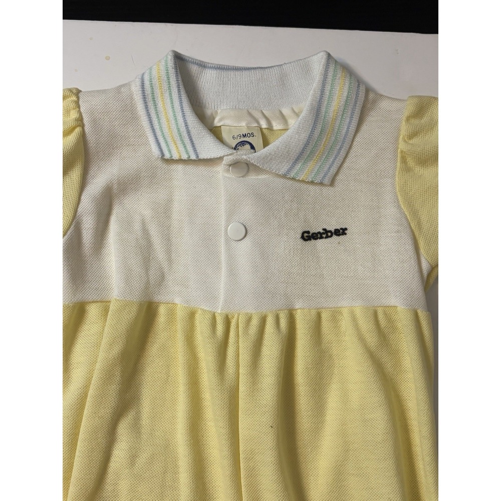 Vintage Gerber Yellow Baby/Doll 6-9 Month Onesie/Button Up/Soft/Boy/Girl/Toddler